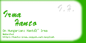 irma hanto business card